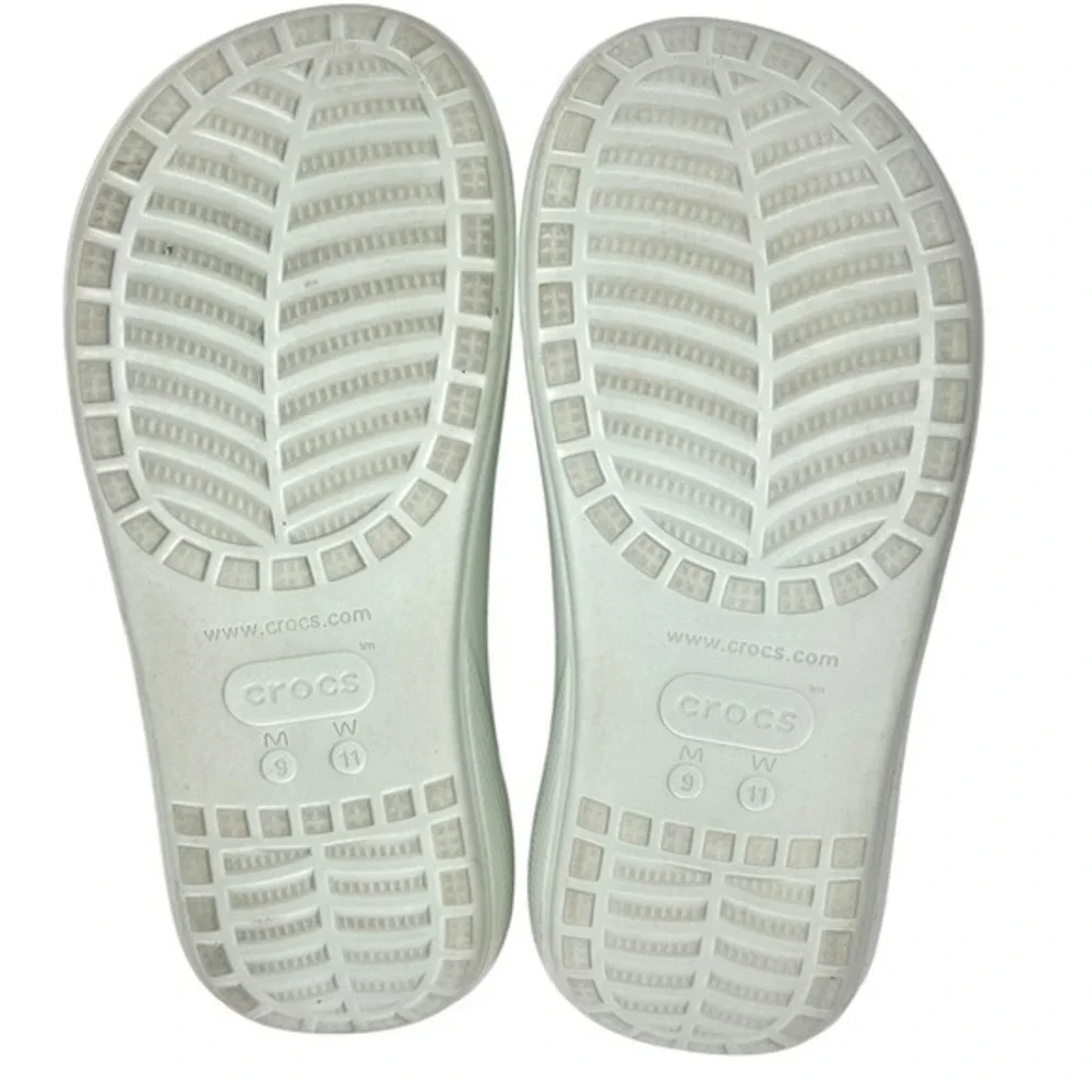 Crocs Crush Platform Slides Sandals High Shine Light Green W11/M9 Chunky Shoes